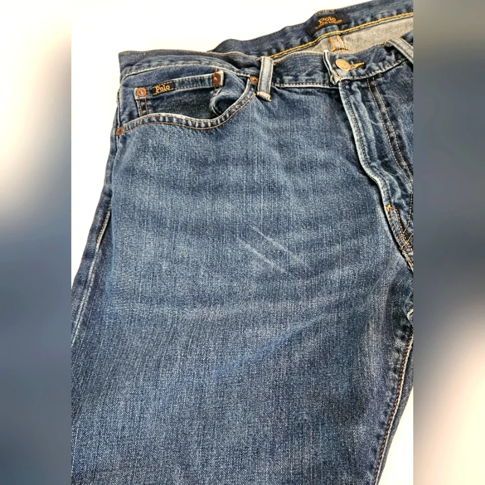 Polo Ralph Lauren Mens Hampton Straight Leg 35x32 Medium Distressed Wash